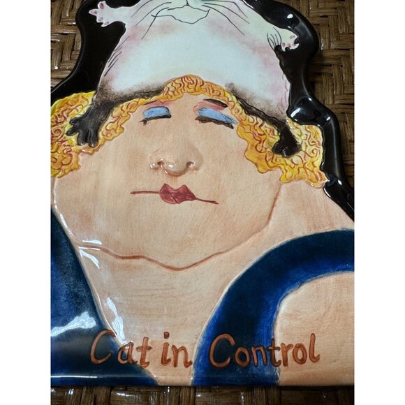 House Of Prill "Cat In Control" Ceramic Wall Art By Erika Oller - Picture 3 of 6